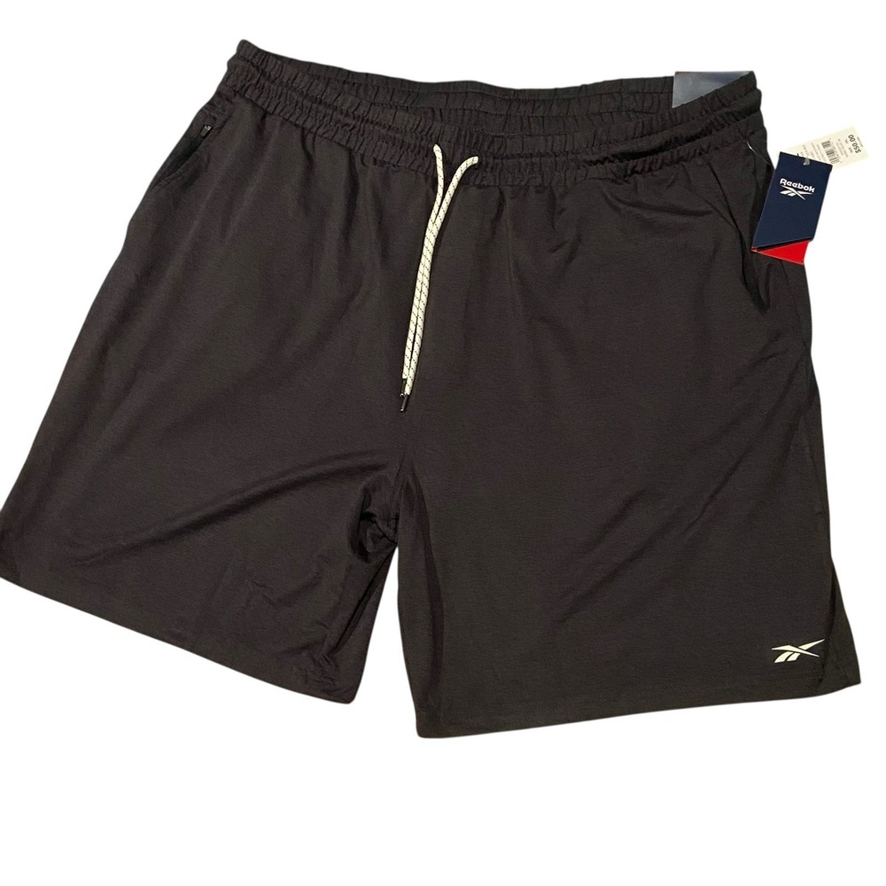 Reebok Shorts Mens 2XL Black Heather Speedwick Active Drawstring Workout Gym NWT